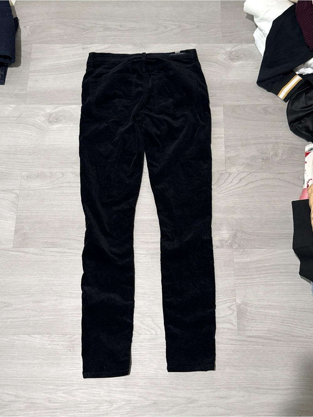 Citizens of Humanity High Rise Skinny Pants Black Velvet Corduroy Size 25
